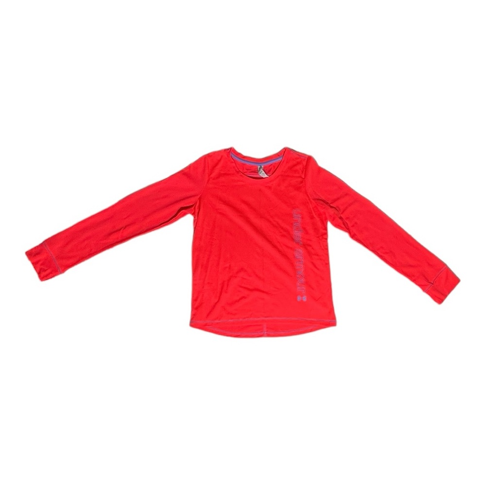 Youth Under Armour Top Loose All Season Gear Orange Long Sleeve Shirt YXL Youth